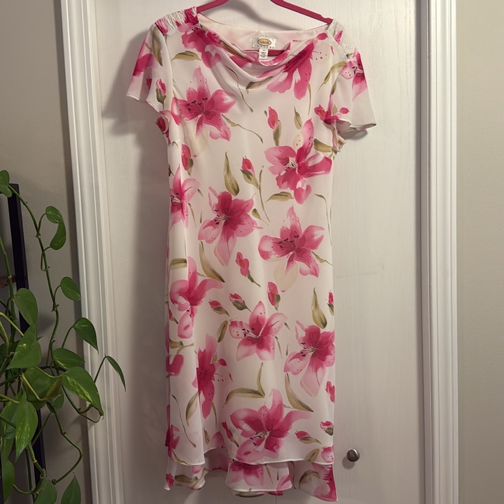 Talbots White/Hot Pink Floral Dress Size 14 Petite
Gently Used